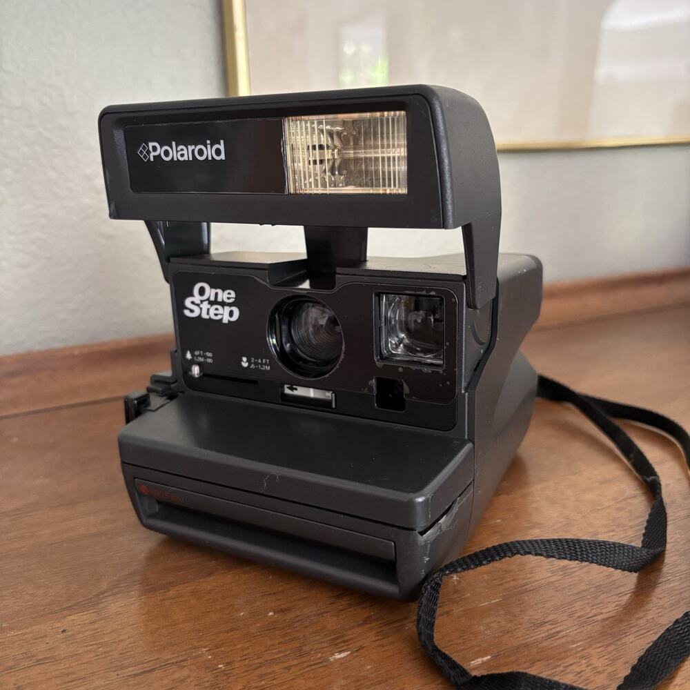 Vintage Polaroid One Step Instant Camera Black Instant Film Camera Retro Works